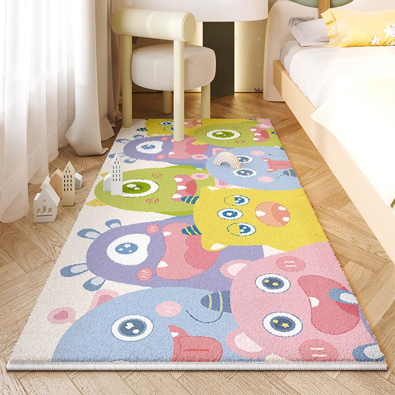 Детский мультяшный плюшевый прикроватный коврик - Искусственный кашемир, Милый и утолщенный напольный коврик для спальни девочки.