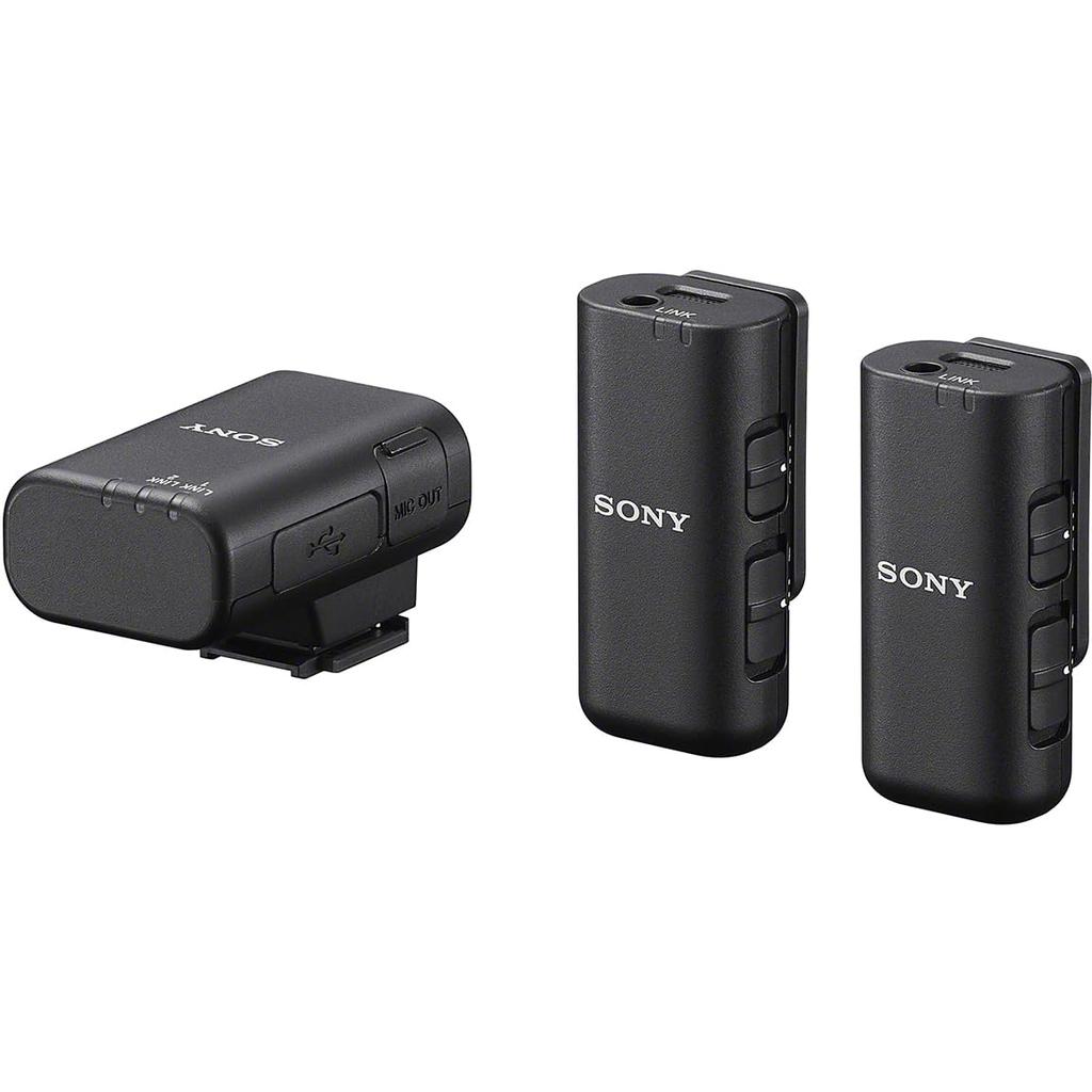 Sony Camera Microphone Wireless Microphone X 2 Receiver Charging Live Interview with Audio Podcast Windscreen Included (Microphone + + Case)