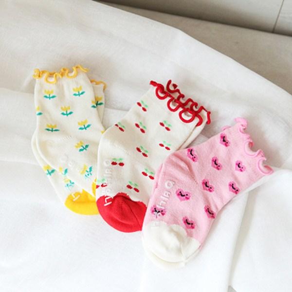 1 Set of 3 Pairs of Bini Uni Cute and Lively Baby Socks, Korean Baby Products