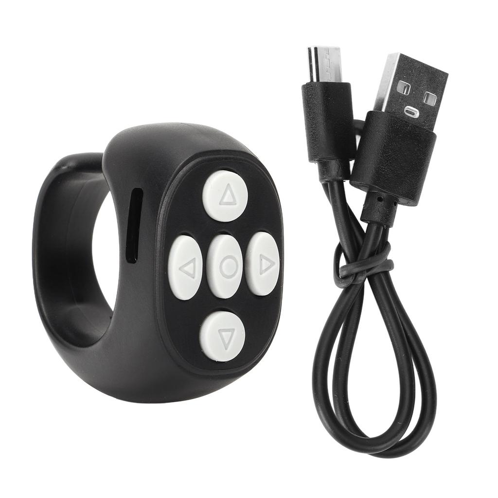 Bluetooth 5.3 Ring Remote Control Page Turner Cell Phone Camera Shutter Selfie Remote for Video