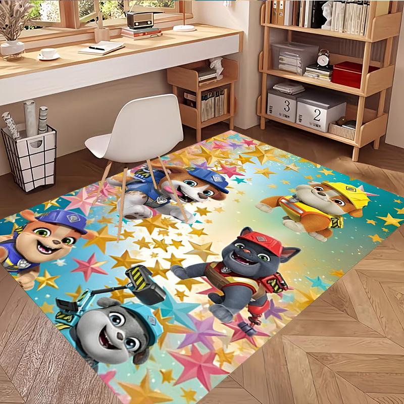 Jungle Pups Print Rug, Washable Floor Carpet, For Entryway Dorm Laundry Room Office Study, Home Decor Birthday Christmas Gift