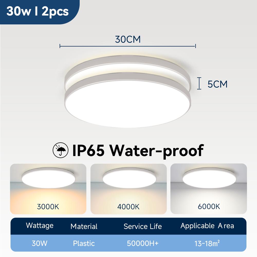 Xiaomi Waterproof Bathroom Lamp Ceiling Led Ceiling Lights 18W 30W 40W Round Led Ceiling Lamp For Kitchen Living Room Toilet Room 220V