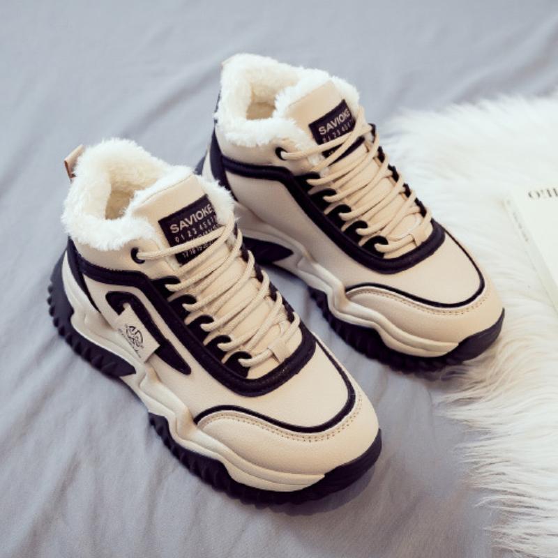 Хлопковые кроссовки с высоким верхом для женщин Зимние Новые Универсальные Спортивные Вулканизированные Повседневные Кроссовки для Папы Платформа Де Мухер