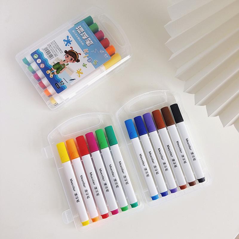 Детский набор цветных ручек Internet Star Magic Water Doodle, стираемые, забавные, 12 цветов для рисования на белой доске