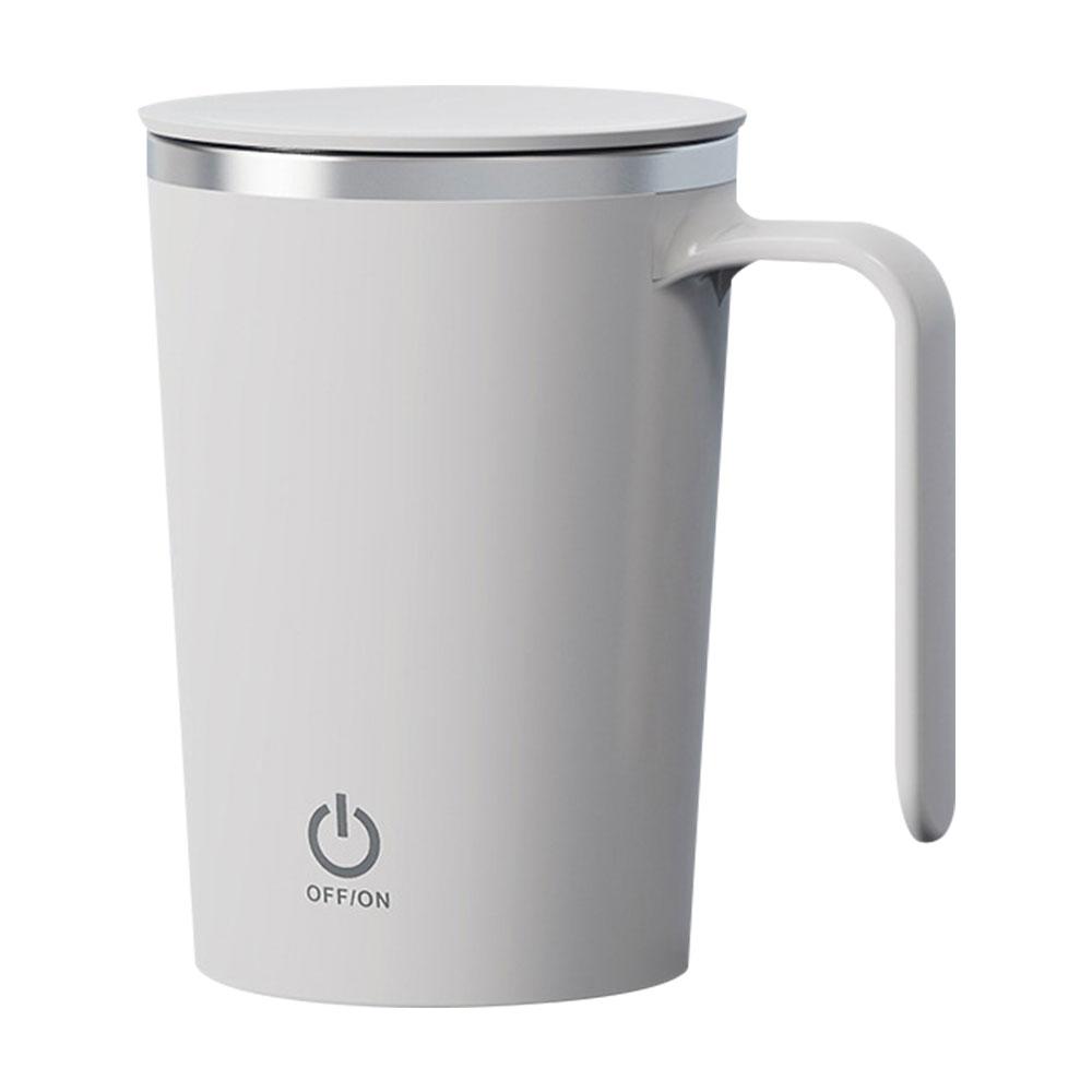 Electric Mixing Cup Stainless Steel Stirring Coffee Cup w/Handle Portable Water Cup Insulated Tumbler Heat-resistant Mug