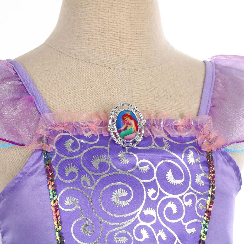 Halloween Little Mermaid Ariel Princess Costume Summer Purple Dress Girls Cosplay Mermaid Carnival Birthday Party Swimsuit Set