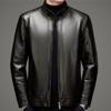 Winter Thickened Warm Large Size Men's Leather Leather Jacket Stand-Up Collar Dad's Leather Jacket Jacket