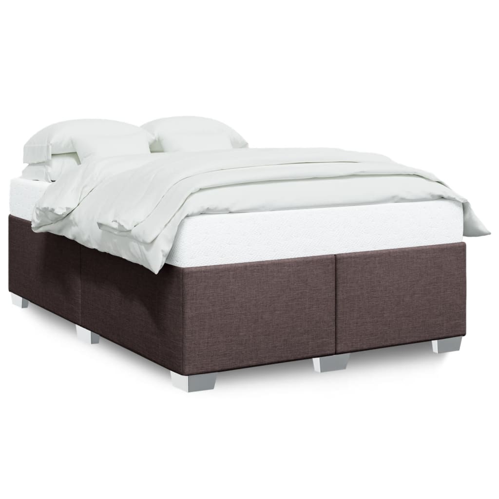Bed Frame without Mattress Dark Brown 140 x 200 cm Fabric