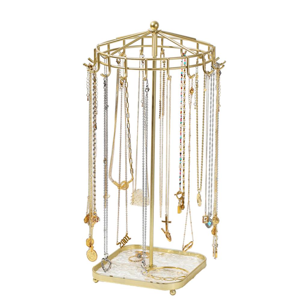 Съемная вращающаяся подставка для ожерелий, держатель для ювелирных изделий, подставка для хранения ожерелий, идеально подходит для домашнего и делового использования