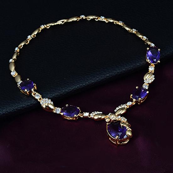 Комплект ювелирных изделий, инкрустированные стразами, привлекательные аксессуары, ожерелье, кольцо, браслет, серьги, подарок для вечеринки