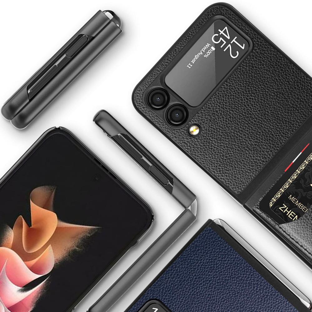 Защитный кожаный чехол-сумка для Samsung Galaxy Z Flip 4 3 5G Flip4 Flip3 Flip6 Flip5 Flip 5 6, матовый складной чехол
