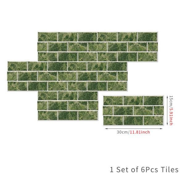 6 шт., маслостойкая наклейка для кирпичной плитки, наклейка на стену для кухни, самоклеющаяся водонепроницаемая наклейка для ванной, обои 15x30 см