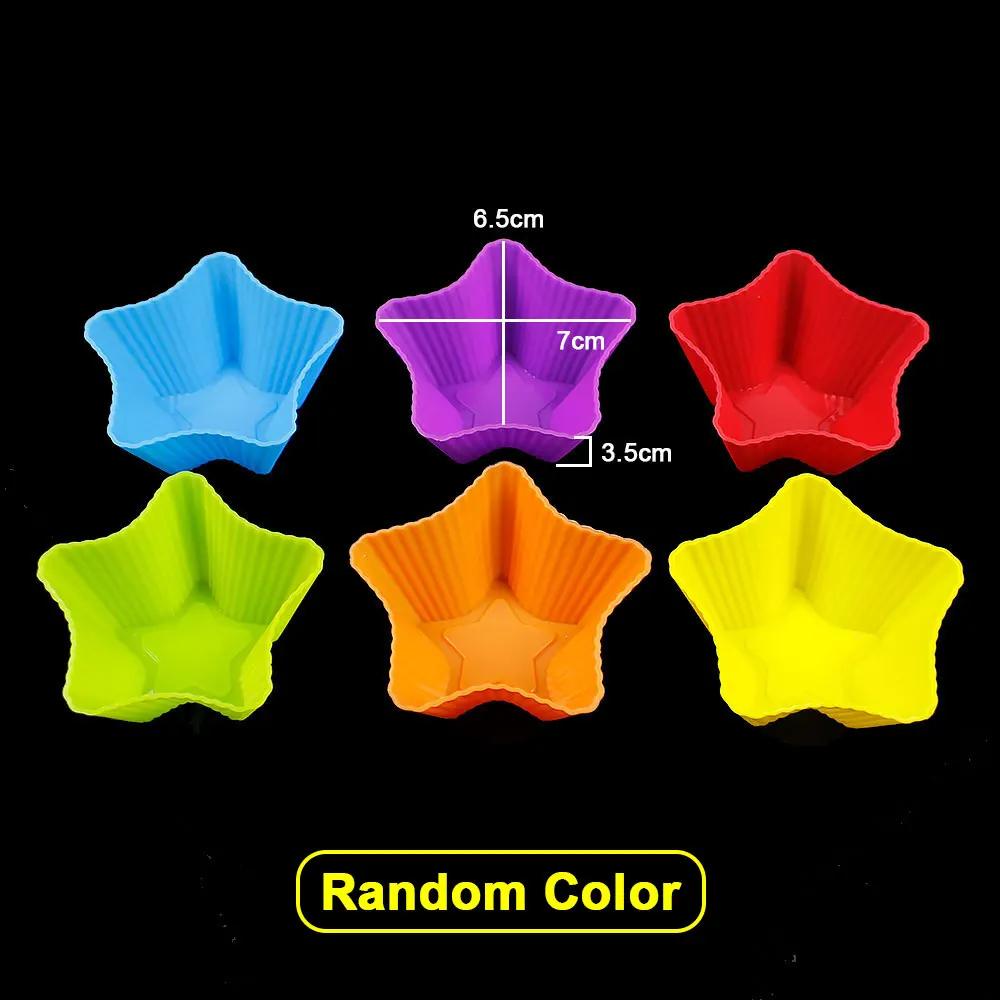 10pcs/pack Silicone Molds Cupcake Baking Cups Reusable Muffin Cup Liners Rainbow Cupcake Wrappers Non-stick Cup Cake Mold For Party