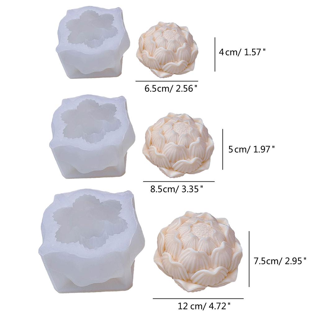 Candle Mould Resin Casting Molds DIY 3D Silicone Mould Lotus Flower Candle Mold Silicone Handicrafts Candle Making Mold