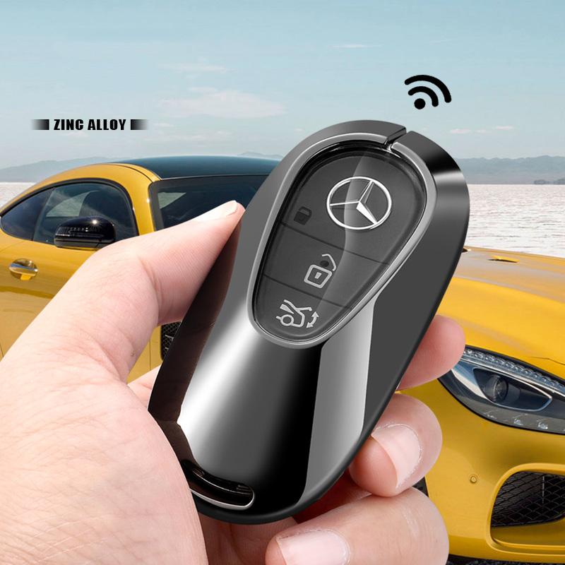 2025 Новый Чехол-Ракушка из Сплава Цинка и Кожи для Брелока Автомобиля Mercedes Benz C E S Class GLC W206 W223 W214 E300 C260 C300 S450