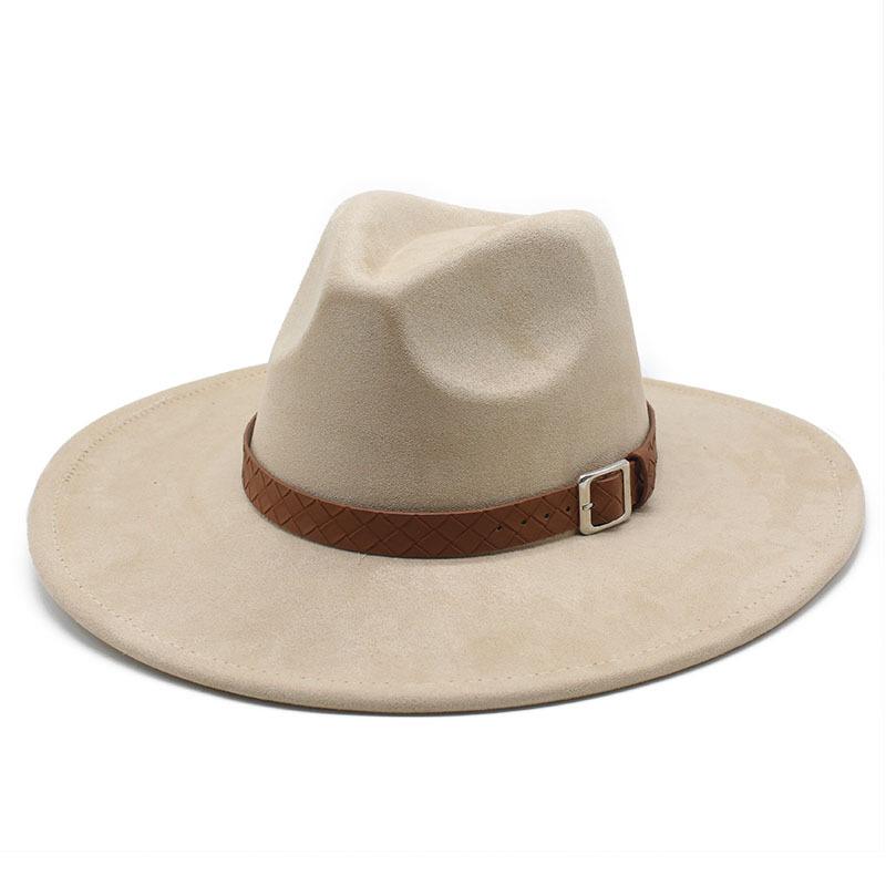 Замшевая шляпа в стиле джаз с большими полями, модная шляпа для леди и джентльмена, вечеринка, банкет, пальто, подходящая шляпа