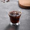 2pcs Double-layer Glass Cup Set Espresso Coffee Cup Anti-scalding Brandy Wine Shot Glass Teacup Clear Mug 120/180/280ml