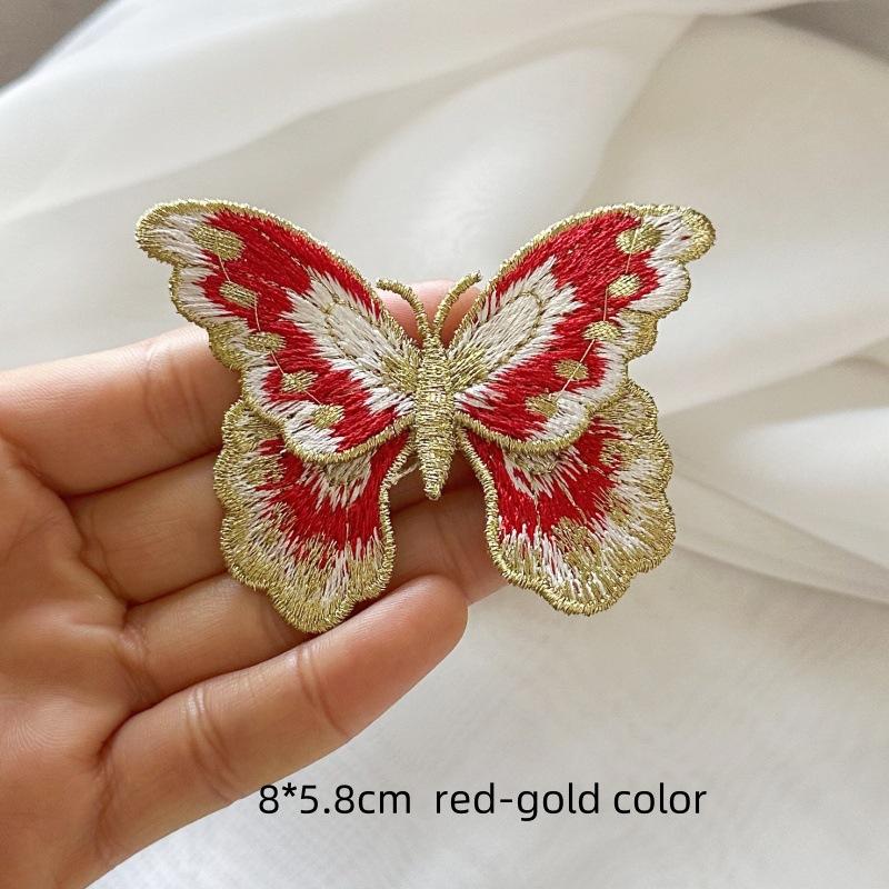 Шифрование Цветная Бабочка Вышивка Ткань Наклейка Двухслойная Водорастворимая Вышивка Патч Одежда Юбка Обувь И Шляпы Украшения Сделай Сам