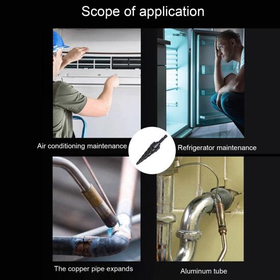 Pipe Expander Repair Tool 1/4 Hexagon Handle High Efficiency 5 In 1 Swage Tube Expander Repair Tool Air Conditioner Refrigerator