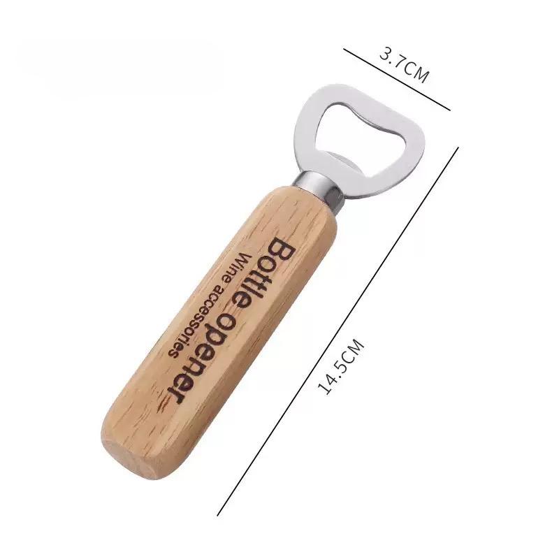 HOMZY 1 шт. Открывалка для пивных бутылок Ручка из массива дерева Нержавеющая сталь Открывалка для бутылок для домашнего использования