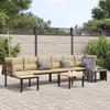VidaXL Garden Lounge Set with Cushions 5 Pcs Black Powder-coated Steel, Garden Sofa Set, Sofa Set 3283663