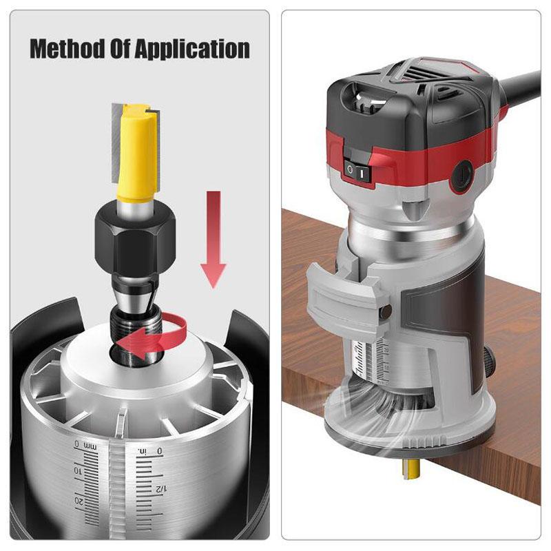 6mm 6.35mm 8mm Collet Chuck Engraving Trimming Machine With Nut Router Bit Adapter Electric Router Milling Cutter Accessories