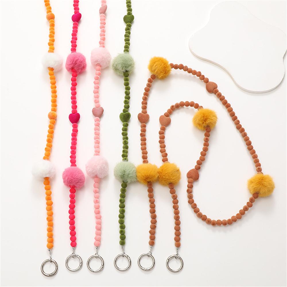 Plant Velvet Beaded Phone Lanyard Stylish Crossbody Chain for Phone Case