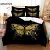 Комплект постельного белья с бабочками, комплект пододеяльников, постельное белье с 3D-печатью, комплект постельного белья размера «queen size», модный дизайн