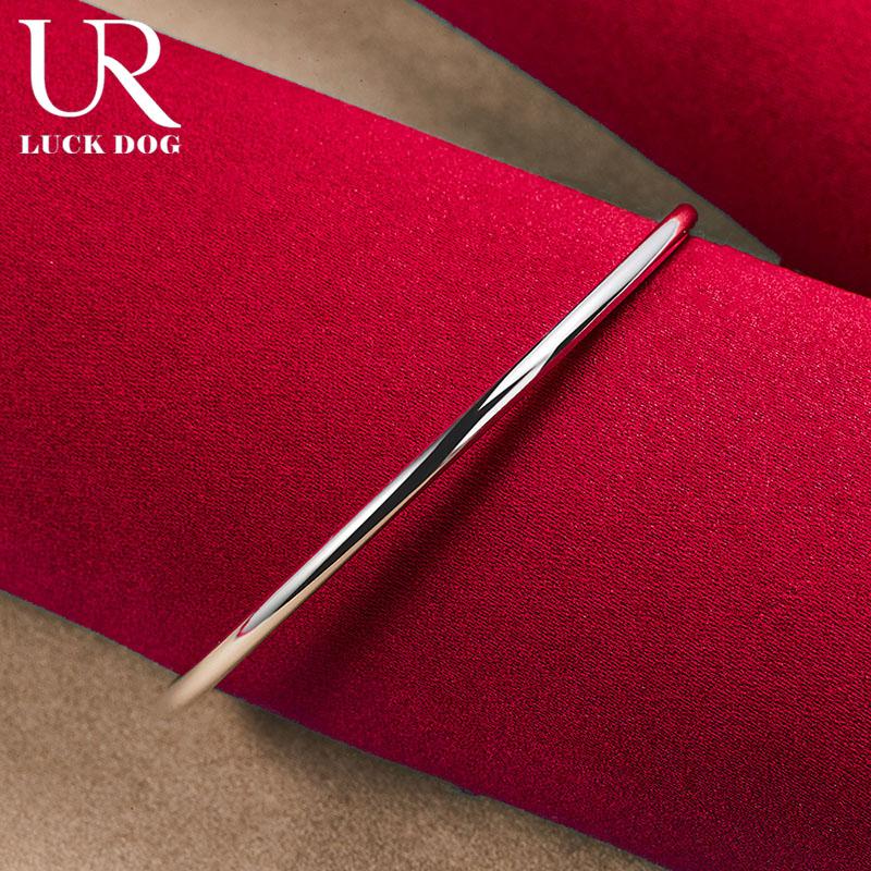 925 Sterling Silver Fashionable 3mm Smooth Bracelet Fashionable Wedding Jewelry