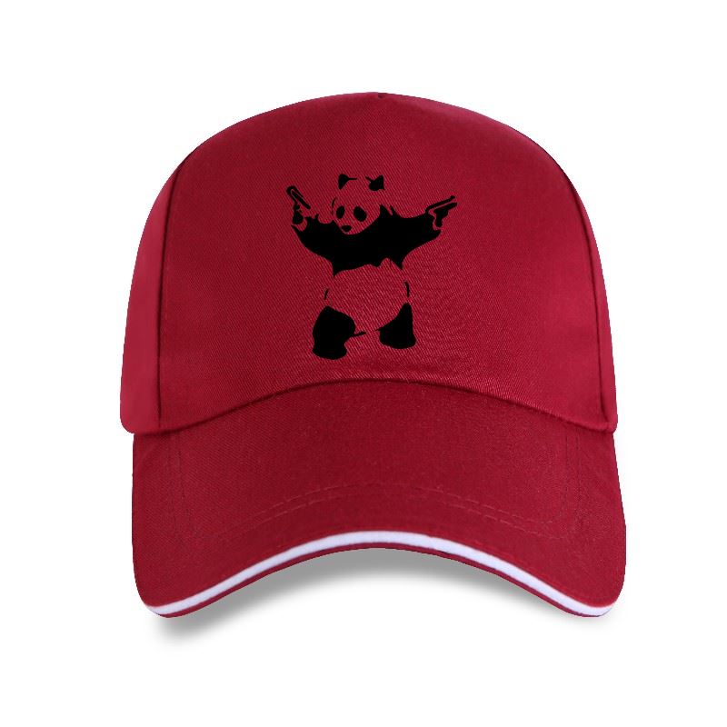 2022 Cap Hat Banksy Graffiti Wall Art Pandamonium Armed Panda Black For Men Anime Clothes Oversized Baseball Cap Graphic