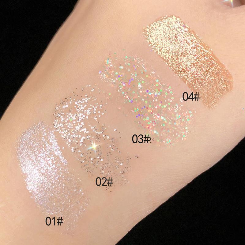 1 шт. тени для век, мерцающие и блестящие водостойкие блестки, жидкий блестящий хайлайтер, подводка для глаз, ручка для вечерние макияжа, космети...