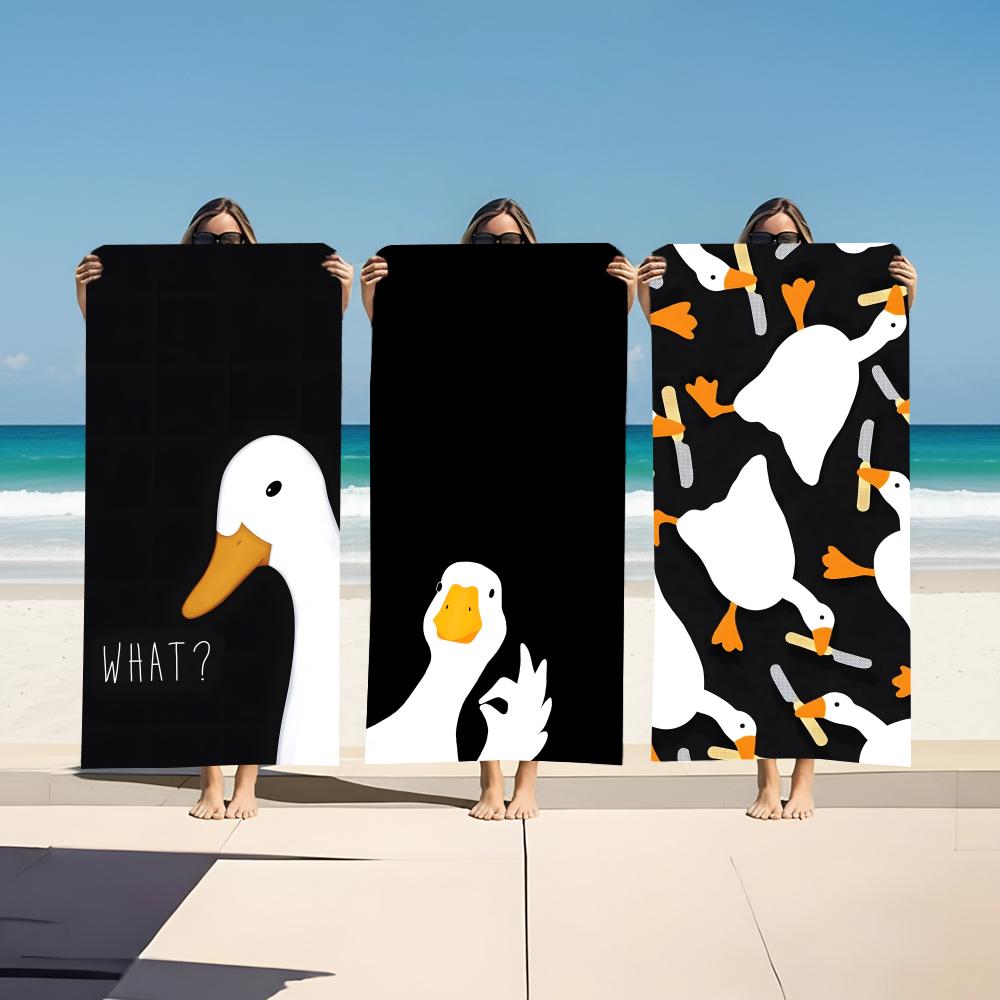 U-Untitled Goose Game-S Полотенце Микрофибра Пляжное Полотенце, Быстросохнущее, Не Прилипает Песок, Ультратонкое Волокно, Супер Мягкое.