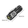 New Three Eyed Mini Flashlight Rechargeable ABS Handheld Flashlight Super Strong Illumination 5 Gear Led Flashlight