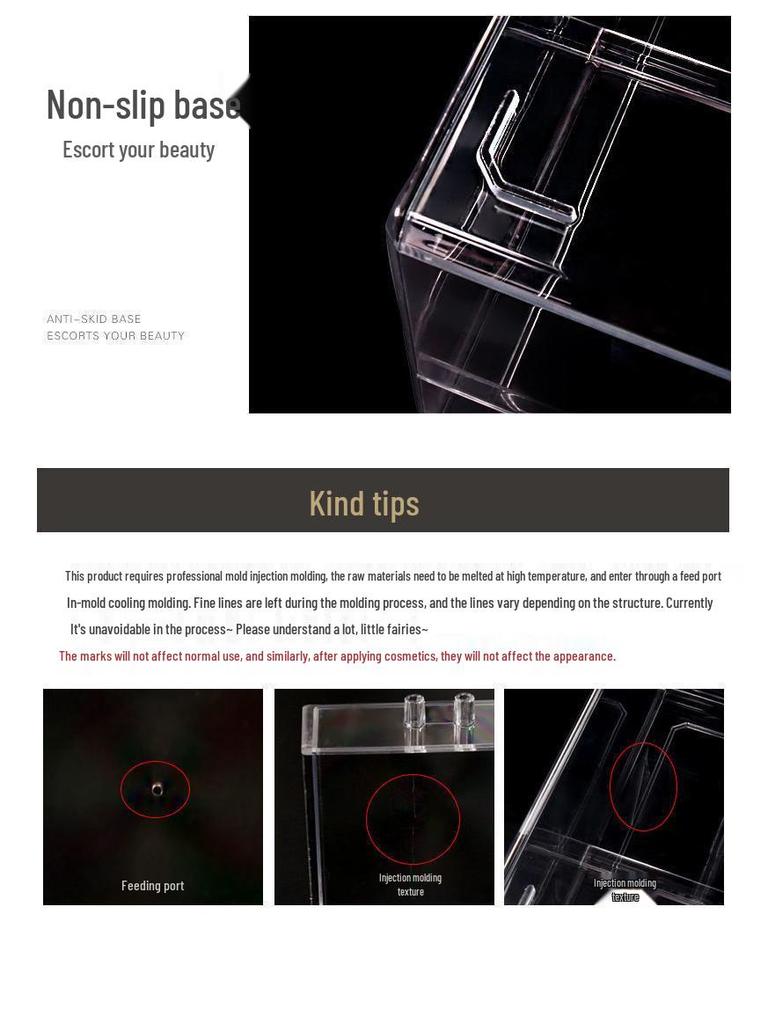 Прозрачный пыленепроницаемый органайзер для косметики большой вместимости для помады и средств по уходу за кожей