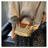 New Women's Straw Bag Women's Summer Simple Shoulder Portable Large Capacity Simple Bucket Bag