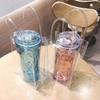 3Pcs With Convenient Handle Cups Bottle Cover Plastic PVC Bottle Bag Transparent Bag  Themos Bottle