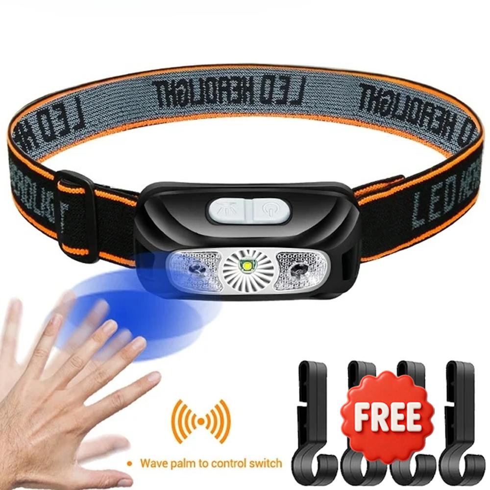 Super Bright LED Headlamp USB Rechargeable Lamp IPX4 Waterproof Emergency Head Flashlight Outdoor Fishing Camping Hiking Lantern