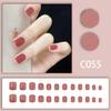24 Pieces Solid Color Simple Nail Art, Advanced Sense Unloading White 24 Pieces Nude Black White Red Wearing Nail