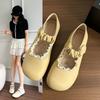 White French Small Fragrant Wind Light Mouth Thick Heel Single Shoes Women's 2025 New Summer Versatile Round Head Retro Mary Jane Shoes