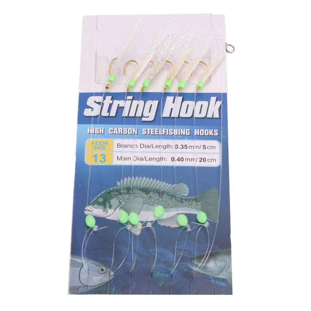 5 Sets Soft Fish Skin Fishing Rigs with Luminous Beads Fishing Lure Rigs  Saltwater Fishing
