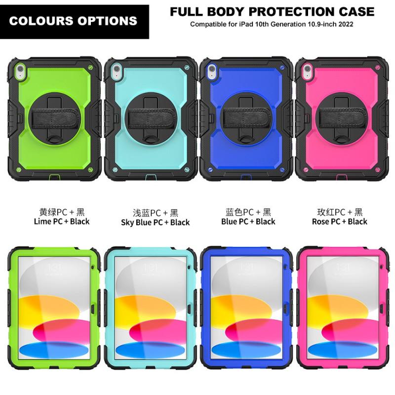 IPad 10th Gen 10.9 Inch Case 360 Rotating Hand Strap Silicone Shockproof Cover