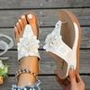 Fashion Women Slippers Open Toe Slip On Shoes Women Flower Decor Thong Sandals Comfortable Slippers Fashion Flip Flops Home Slides Women