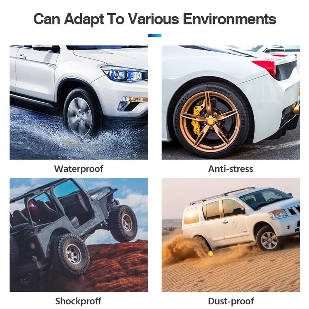 Solar TPMS Car Tyre Pressure Monitoring System 4pcs Tire Sensors Automatic Digital Tire Tester Automotive Accessories Universal