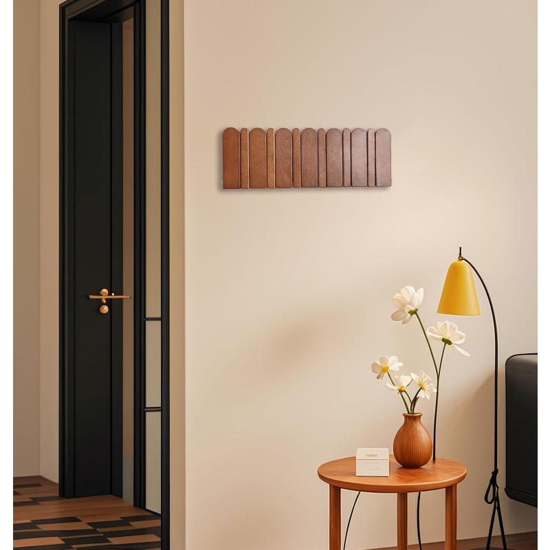 Wall Coat Rack for Entryway,Wooden Modern Heavy Duty Retractable Wall Mounted for Hallway Bathroom Bedroom for Hanging Jacket Towel Backpack Bag