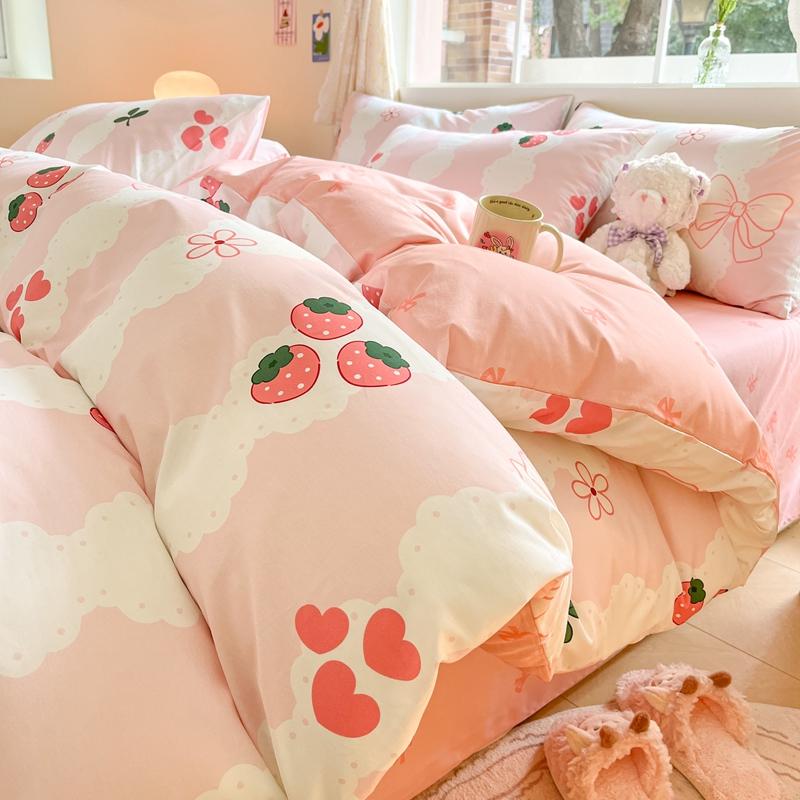 Cute Animal Panda Duvet Cover 3pcs Cotton Cartoon Black White Chinese Panda Bedding Set Soft Reversible Stripe Comforter Cover