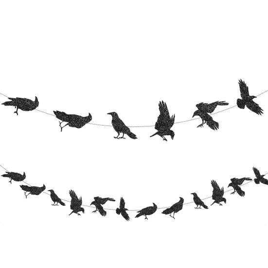 Black Crow Raven Halloween Decoration Festive Atmosphere Enhancer Party Banner Home Party Festival Decor