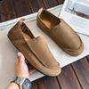 Туфли на плоской подошве однотонные кожаные туфли business casual кожаные туфли повседневные легкие ретро ленивые туфли