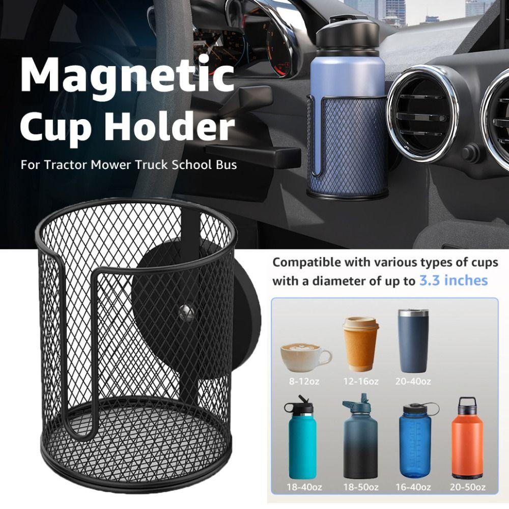 Black Magnetic Cup Holder Heavy-Duty Car Drinking Bottle Bracket Sturdy Drinks Holder Truck