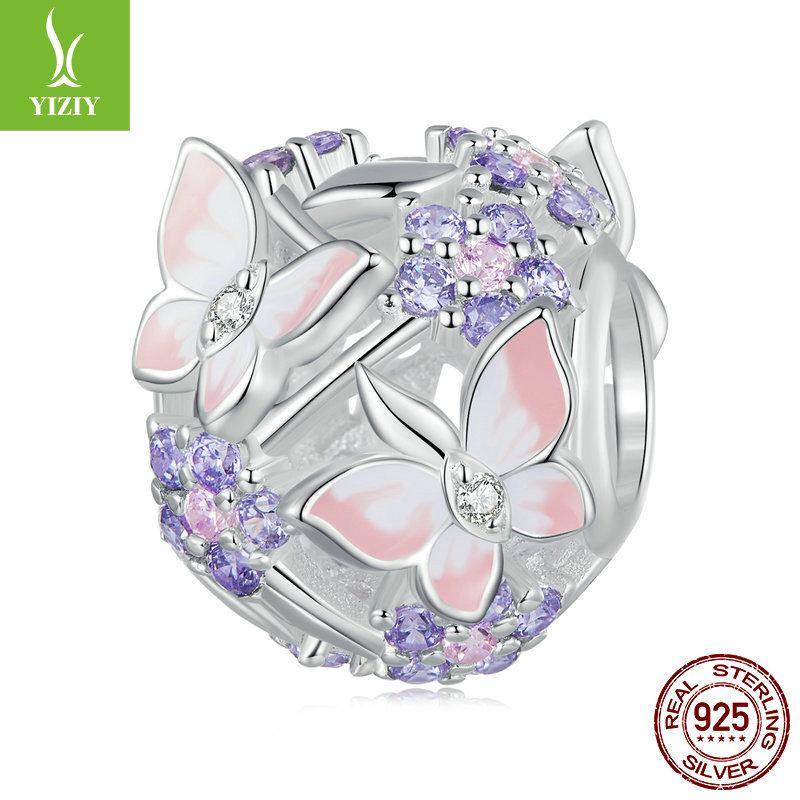 Фиолетовый браслет Fantasy Planet серии Diy, аксессуары из бисера, европейский и американский Радужный серебряный кулон S925