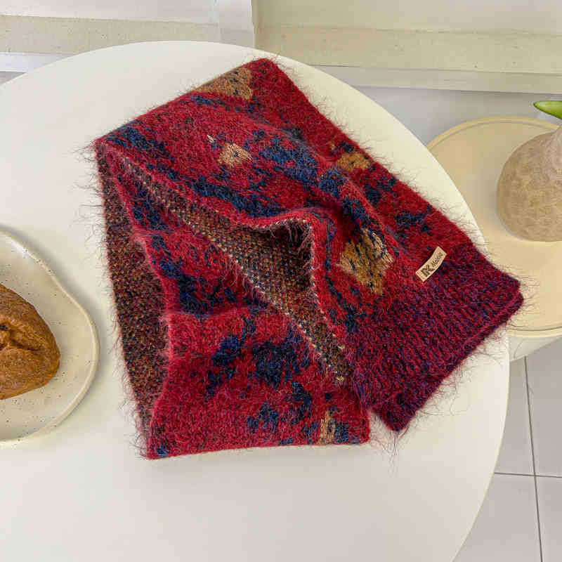 Atmosphere, Contrasting Love Scarf, 24 Years Thickened And Warm, Student Knitted Scarf